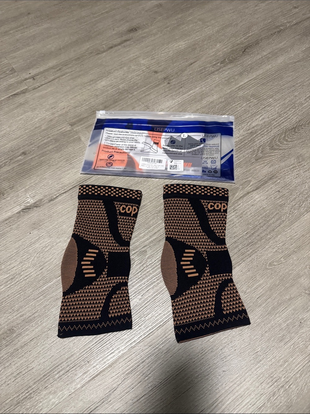 OP Compression Athletic Knee Sleeves - Black & Tan